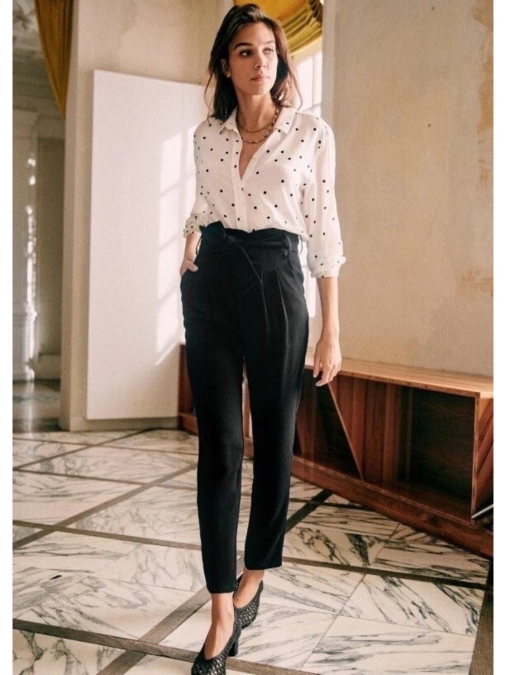Sezane Black Austin Trouser Pants